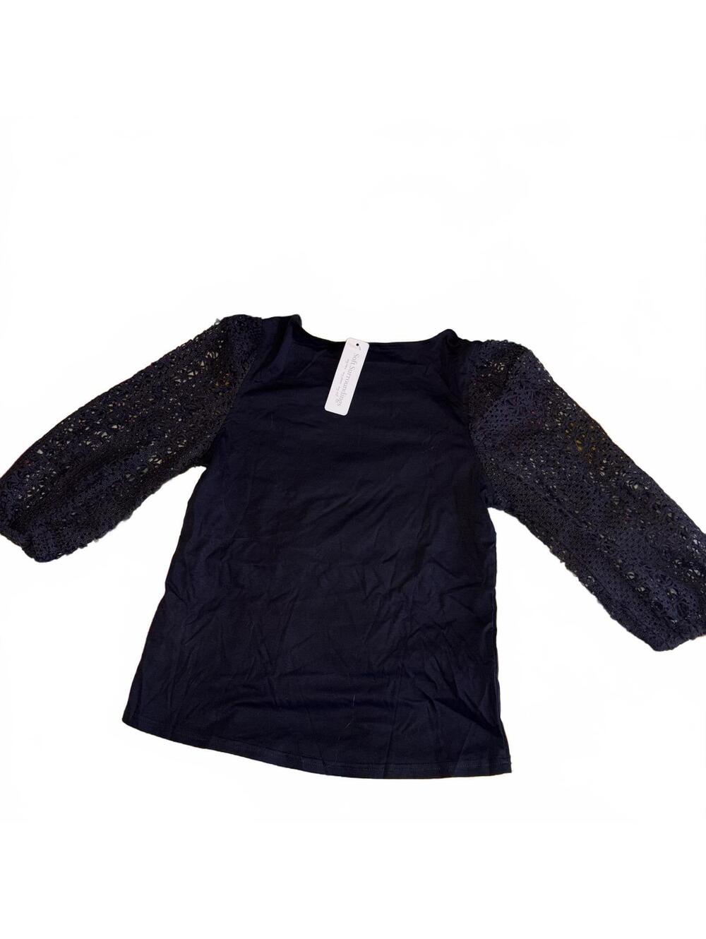 Soft Surroundings NEW $90 Womans S Leila Pullover Lace Sleeve Long Sleeve Top - Picture 2 of 9